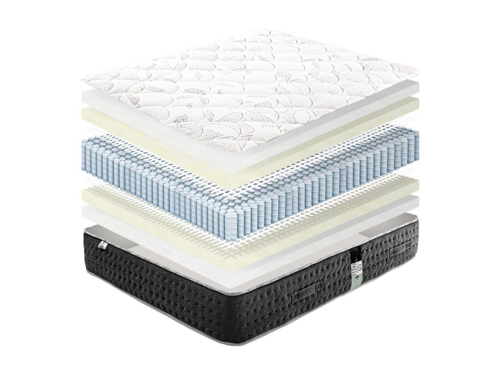 Matelas 160*200 cm, Sérénité, Ressorts Ensachés, Soutien très ferme + 2 Oreillers
