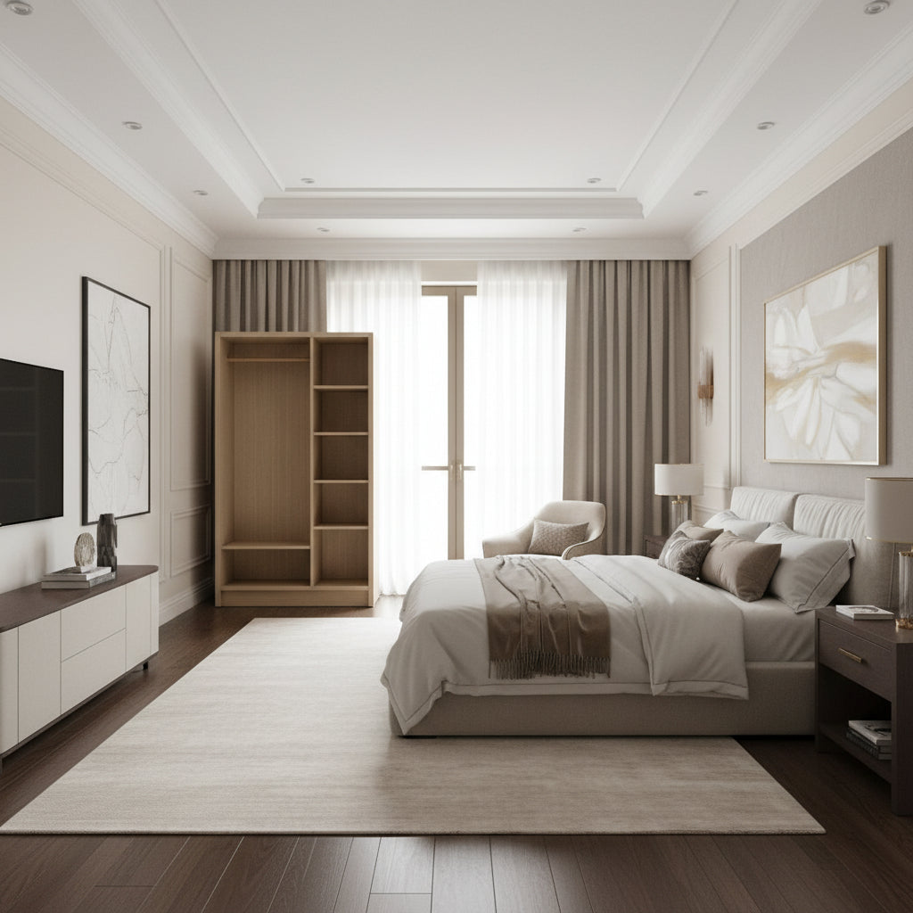 Armoire penderie en bois 180x120x50 cm