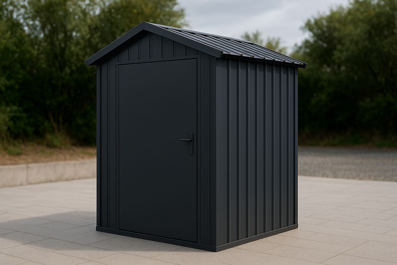 Abri de jardin en métal galvanisé noir 210x130x190 cm