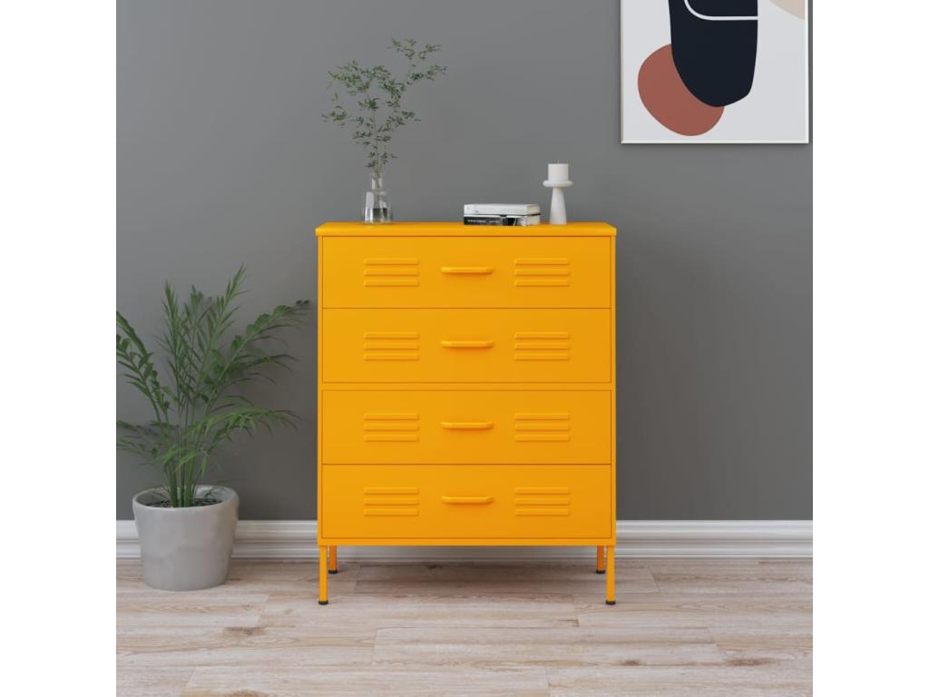 Commode Jaune moutarde 80x35x101.5 Acier