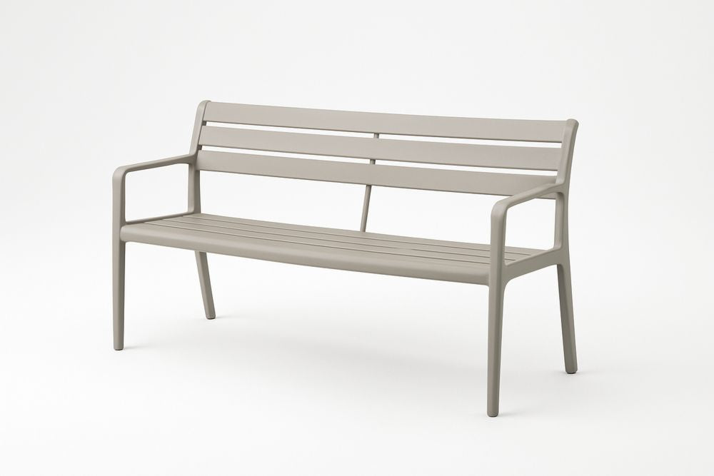 Banc de jardin en polyéthylène taupe