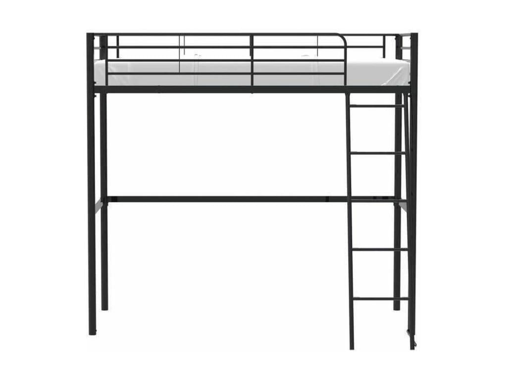 Lit mezzanine enfant Habitatdoux en métal noir 90*190 cm avec sommier inclus
