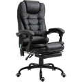 Vinsetto Fauteuil bureau direction massant inclinable repose-pied coussin noir