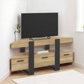 id market Meuble TV 110 Cm D'angle Phoenix Avec Tiroir Bois Et Noir