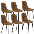 URBAN MEUBLE Lot de 6 chaises de salle à manger en simili-suède vintage scandinave pour salle à manger