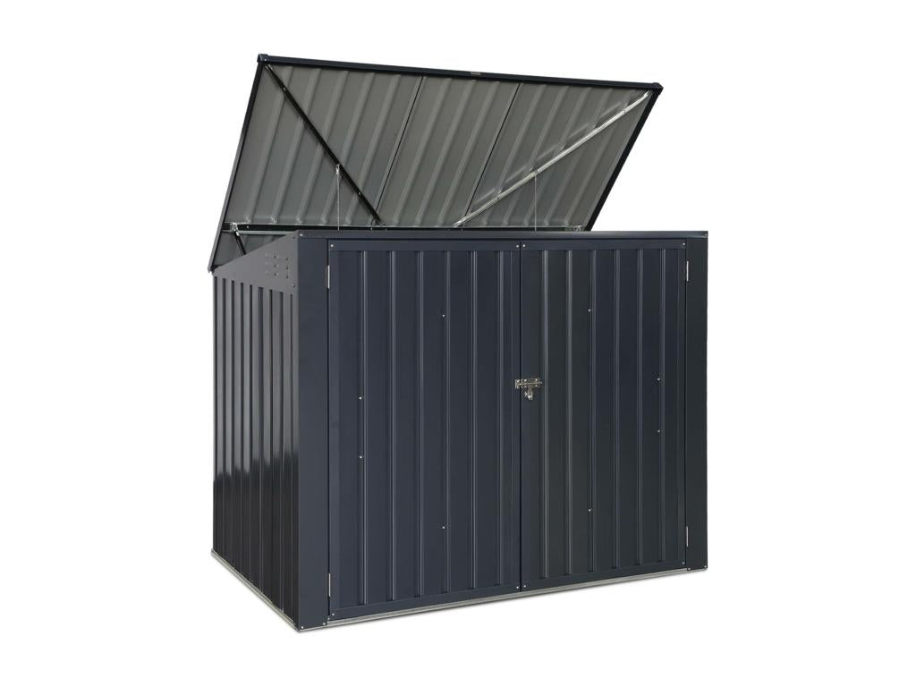 Cache poubelle double couleur gris anthracite - 1,75m²