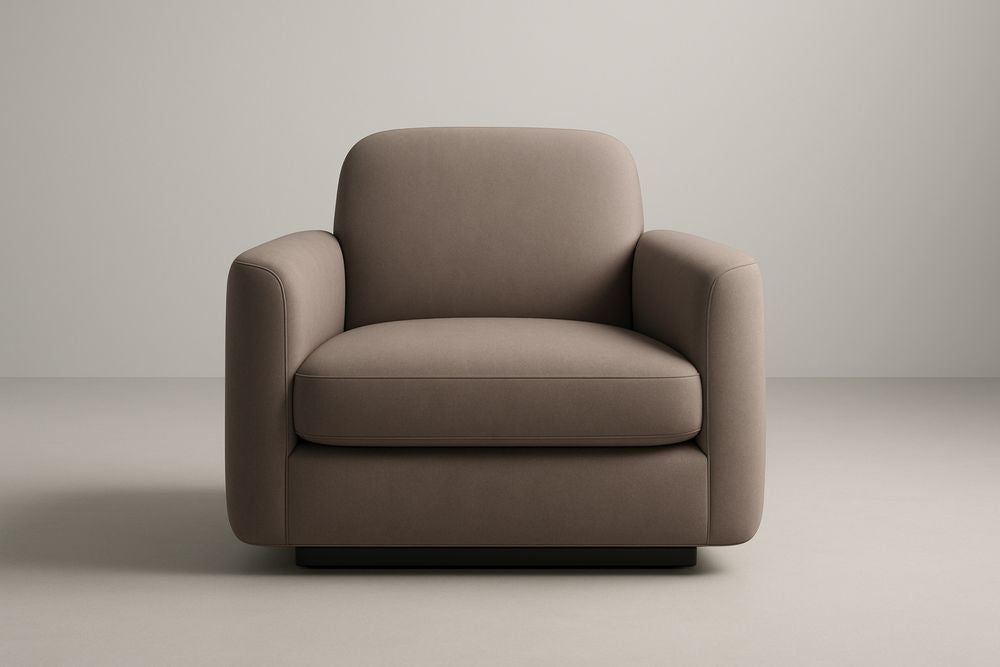 Fauteuil en tissu marron