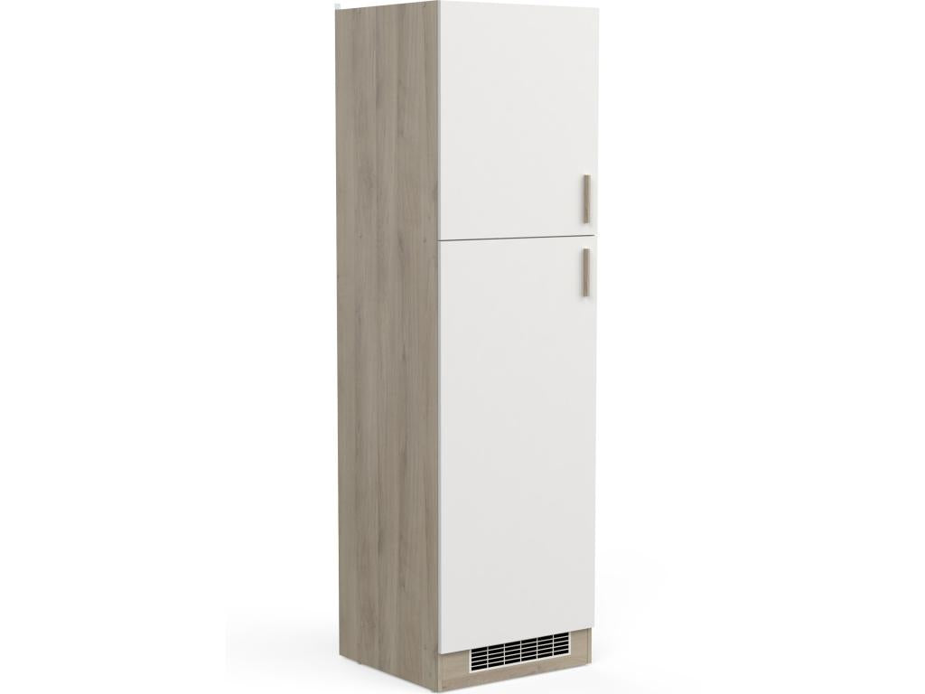 Colonne de cuisine coloris chêne Mobilierpratique blanc - Longueur 60 x Hauteur 206.90 x Profondeur 60 cm