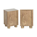 Paire de tables de chevet exotiques à une porte, couleur naturelle