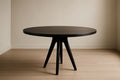 Table ronde en bois noir
