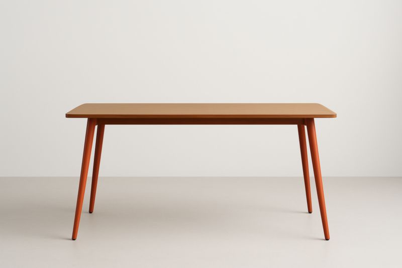 Table rectangulaire MDF et métal 180x90x75 cm Marron