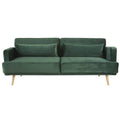 Canapé clic-clac 3 places en velours vert style vintage Velour Maisons du monde