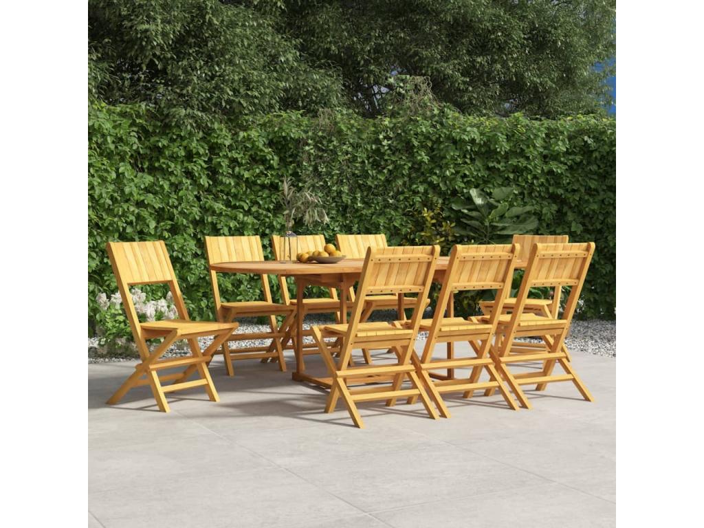 Chaises de jardin pliantes 8 pièces 47x61x90 cm bois massif teck