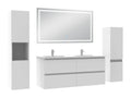 Ensemble meuble Salle de Bain 120cm avec colonne et miroir lumineux 3 couleurs blanc